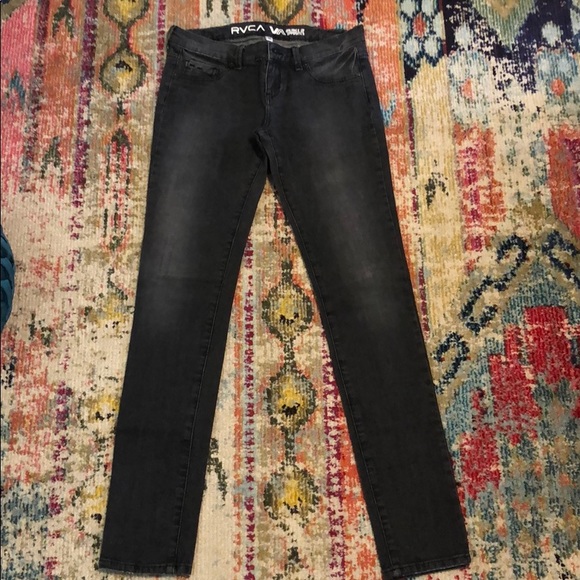 RVCA Denim - Charcoal black skinny jeans